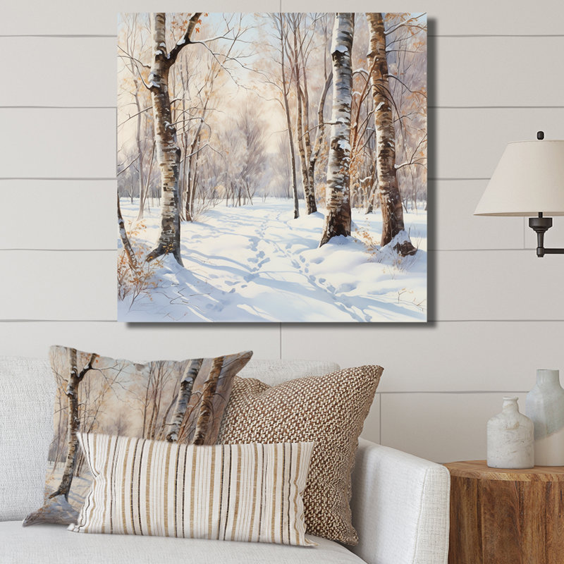 «Trees Charm In Winter I - Trees», art mural, Toile tendue, H 24 po x l 24 po x P 1 po