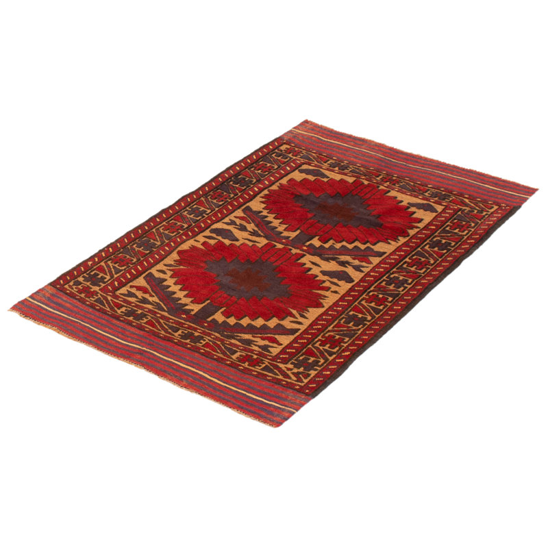 Tapis unique en laine noué à la main 2 pi 11 po x 4 pi 8 po nouvel âge Yoherlin