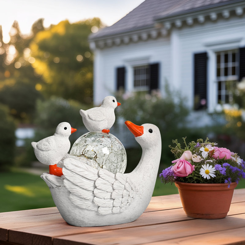 Solar Swan Garden Statue