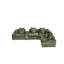 Canapé modulaire en forme de L 137,7 po en laine d'agneau moelleux vert-192650689-192650703