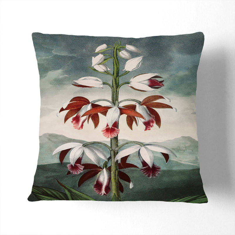 Floral Square Throw Cushion, 55cm H x 55cm W x 20cm D