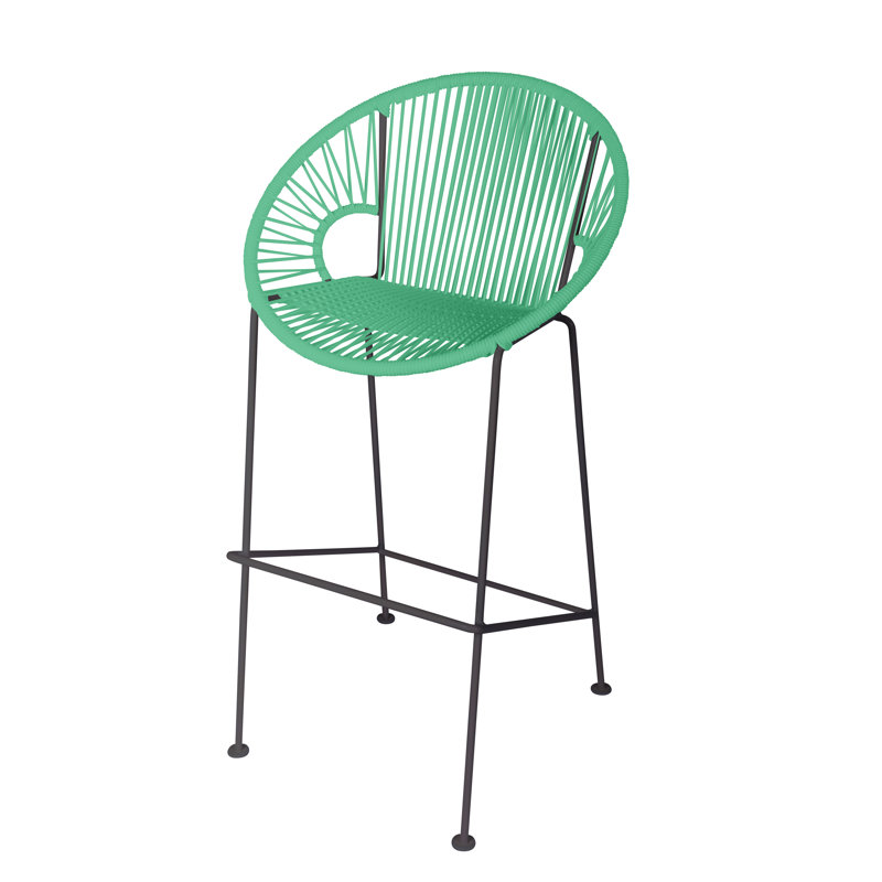 Tabouret de bar Alaena Puerto, Noir, Écume de mer, écume de mer