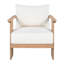 Ensemble de conversation Burlow Mid-Century moderne en bois d'acacia avec coussins hydrofuges-132494295