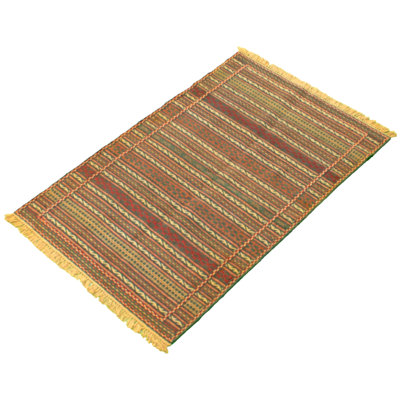 Tapis décoratif en laine noué à la main de conception unique 3 pi 3 po x 5 pi 1 po noué à la main new age kashkoli