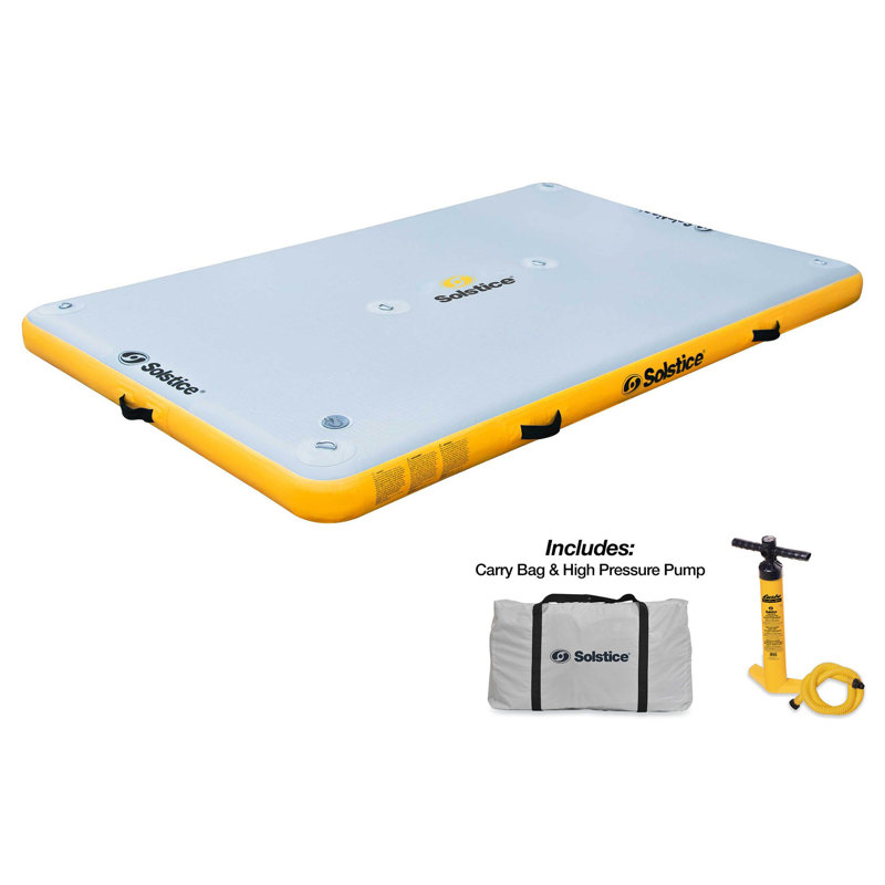 Solstice 8 x 5 ft Yellow and Gray Inflatable Floating Dock Platform