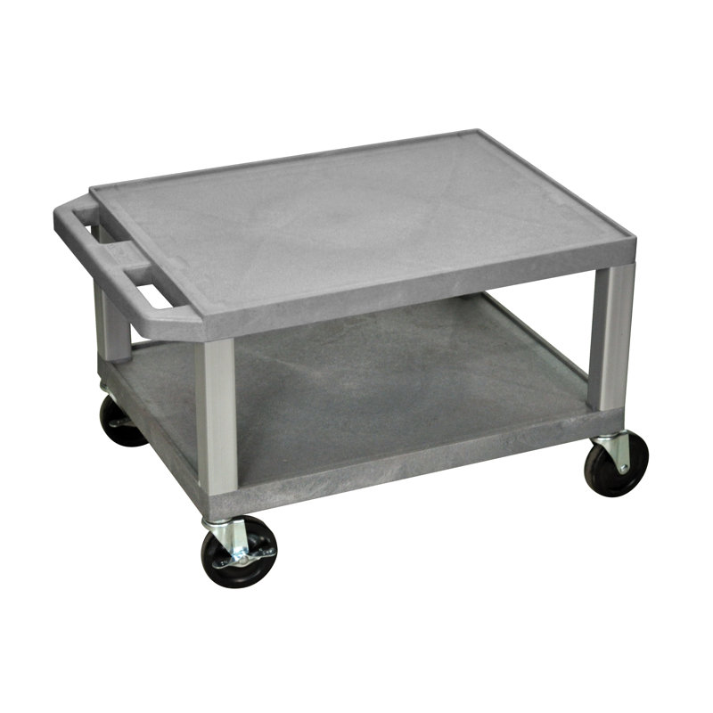 Tuffy 16'' H AV Cart with Wheels, Nickel, Gray