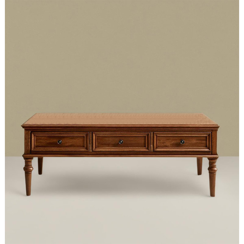 Vintage country all-solid wood coffee table, 20.47" H x 54.33" L x 31.1" W