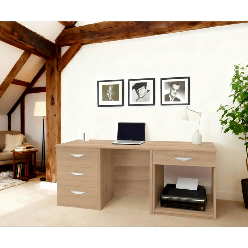 Walshaw Solid Wood Writing Desk, Sandstone