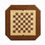 Table de jeu carrée à plateau piédestal en bois, cerisier-128804370