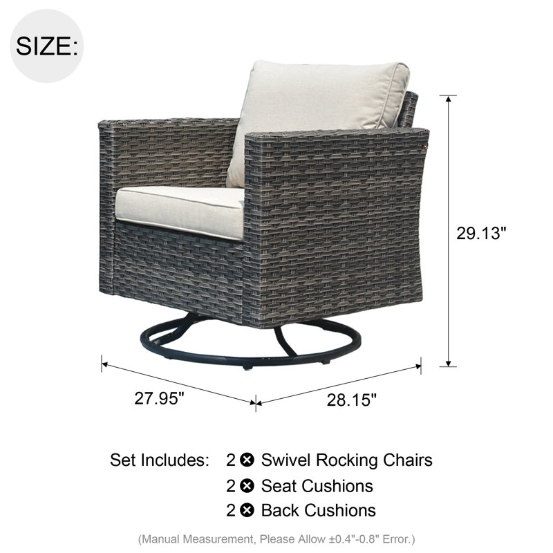 Osorio Swivel Wicker Outdoor Lounge Chair, Beige