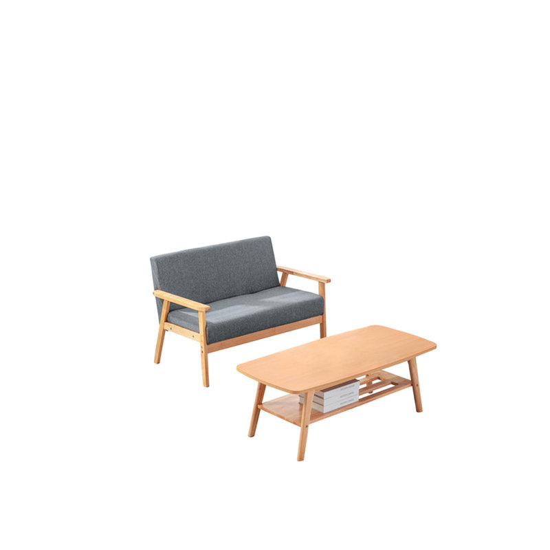 Sièges en lin gris - table basse et revêtement de 30 po de hauteur, accoudoirs de 21 po de hauteur
