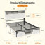 Structure de lit de ferme avec tête de lit, station de charge et lumières DEL-1069853007-1069853001