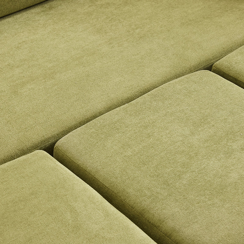 Canapé-lit modulaire Boneless avec 3 repose-pieds, Chenille verte