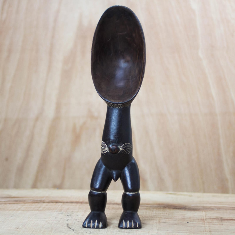 Novica Male Dan Harvest Spoon Wood Sculpture