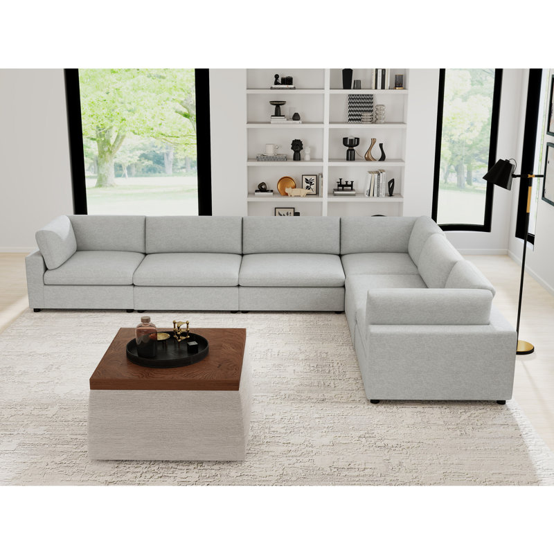 Canapé modulaire rembourré avec coussins 6 pièces Modern Minimalist