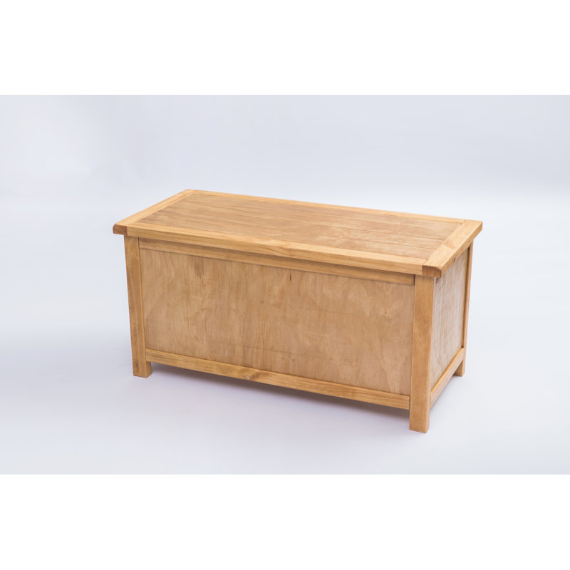 Wood Flip Top Storage Bench, Natural/Waxed