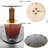 33" Luxe Round Dining Table with Multi-Layer Walnut Pedestal and Brushed Gold Base — Available in Glass, Warm Marble, and Marble Tops-1577430466