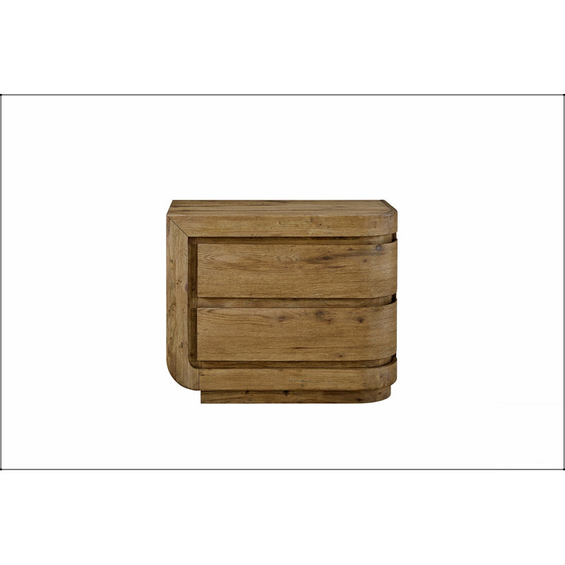 Charmante table de chevet gauche en chêne noueux anglais avec une fabrication durable et de nombreux rangements, parfaite pour toute chambre à coucher.