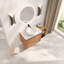 Meuble-lavabo mural 42 po avec lavabo d'art en céramique et 1 tablette de rangement, 2 portes à fermeture douce, emballage KD, contreplaqué