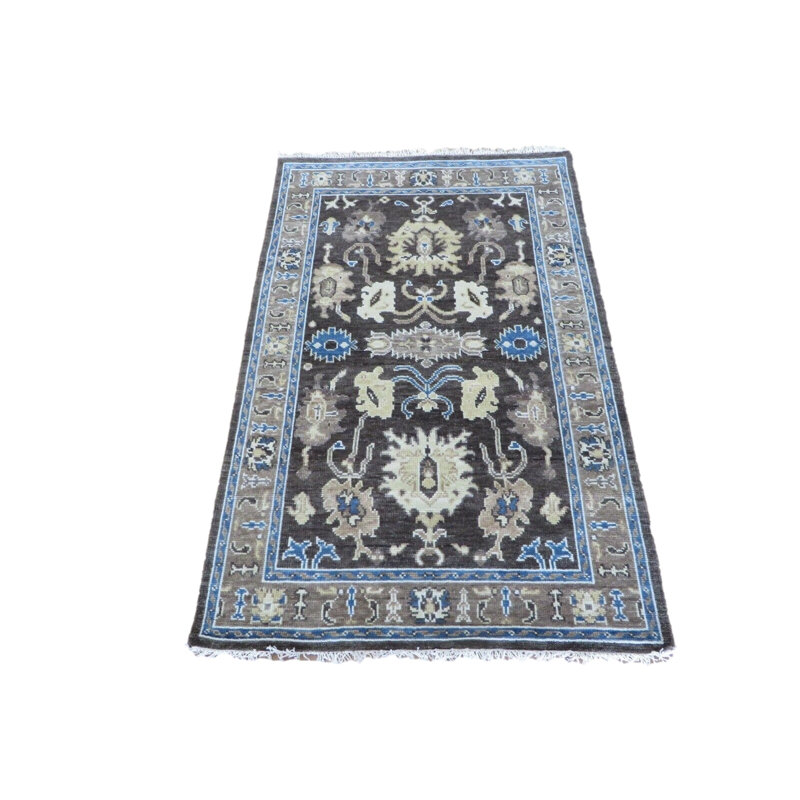 Tapis rectangulaire unique en laine 4 pi 1 po x 6 pi 2 po Fahimah