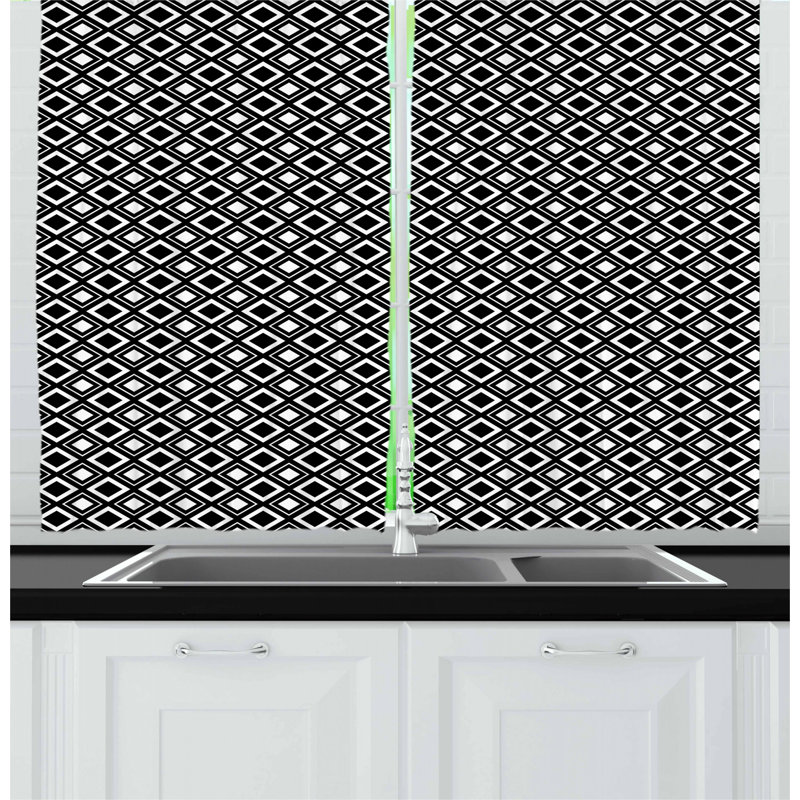 Geometric Tailored Kitchen Curtain