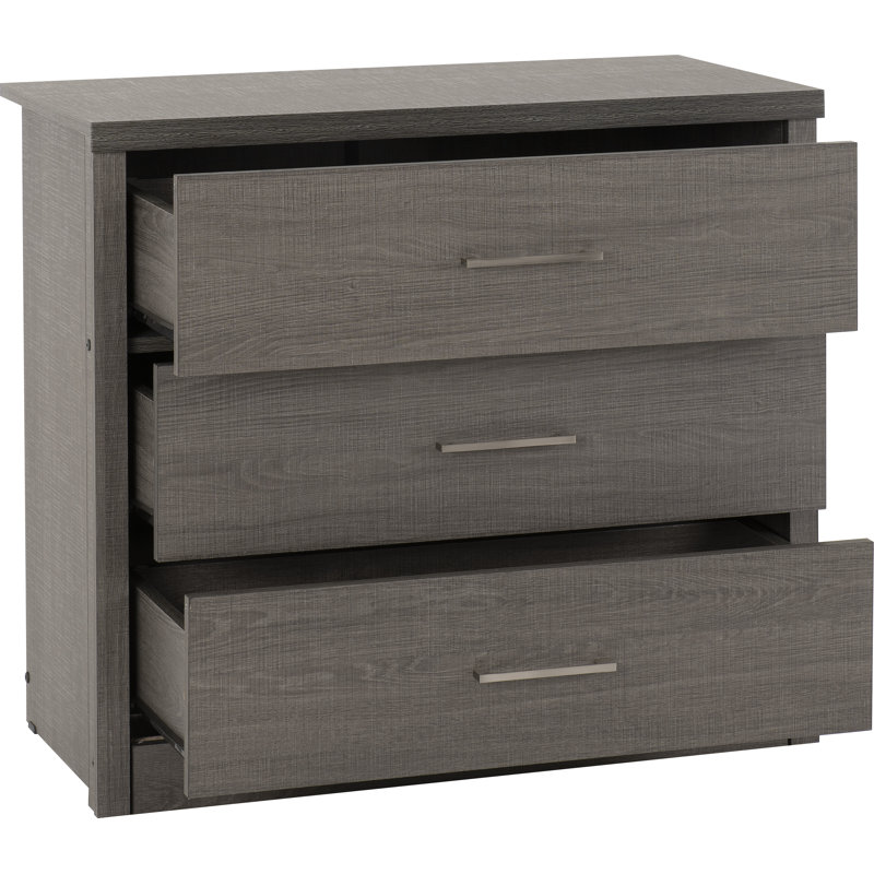 Arka 3 Drawer Chest, Black