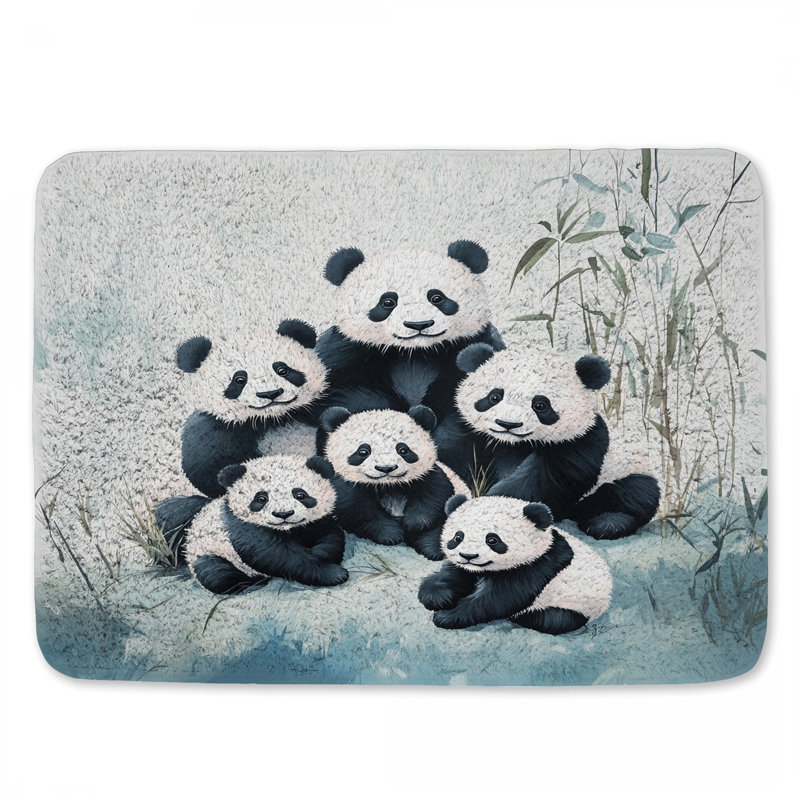 Tapis de bain Panda Family, L 34 po x l 21 po