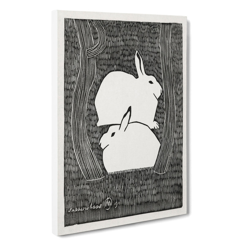 Two Snow Hares by Samuel De Mesquita - Wrapped Canvas, 76cm H x 50cm W x 3cm D