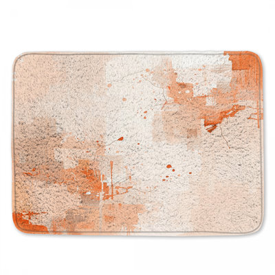 Orange Abstract Splatter Bath Mat