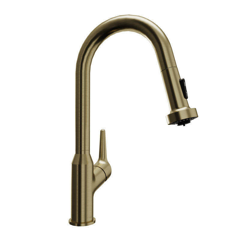 Karran Scottsdale Single Handle Pull-Down Sprayer Kitchen Faucet in Spot-Free Brushed Gold, Brushed Gold