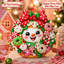 Coussin décoratif en peluche imprimé en 2D, motif bonhomme de neige avec couronne, beignes et cannes de Noël. 55 cm.-138212585
