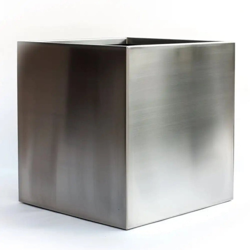 Babrow Metal Planter Box, Silver, 60cm H x 60cm W x 60cm D