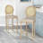 Charming Bar Stools With Intricate Carved Legs And Circular Backs, Offering Style And Comfort