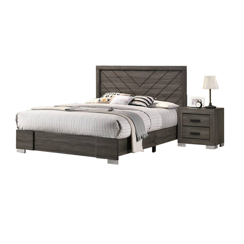 Lit plateforme semih en bois massif, Grand