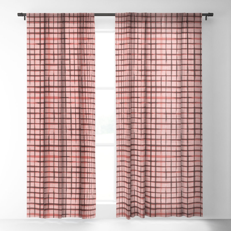 Ensemble de 2 rideaux en rideau Avenie Cottage Garden Gingham, L 50 po x L 84 po