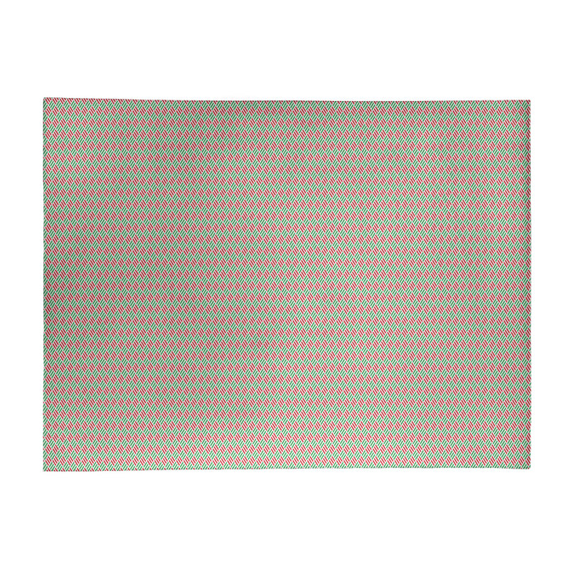 Tapis vert/rouge fait main, Rectangle 9 pi x 12 pi