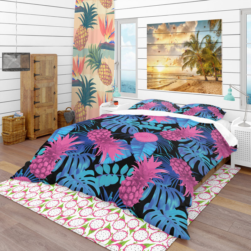 Ensemble de housse de couette tropical, Housse de couette très grand + 2 taies décoratives
