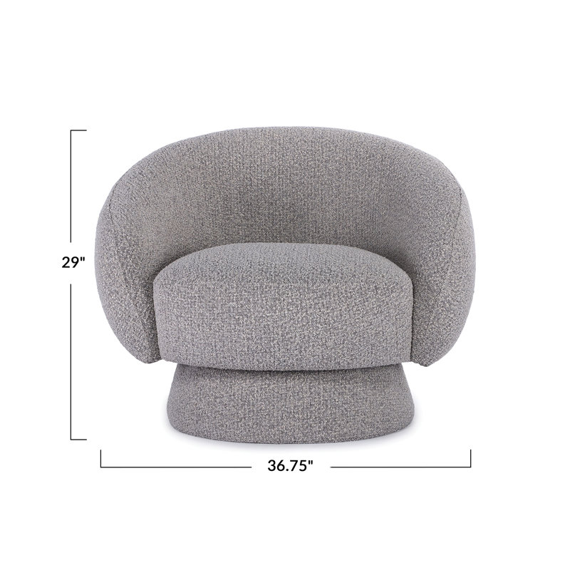 Chaise rembourrée Boucle, Mélange de lin gris
