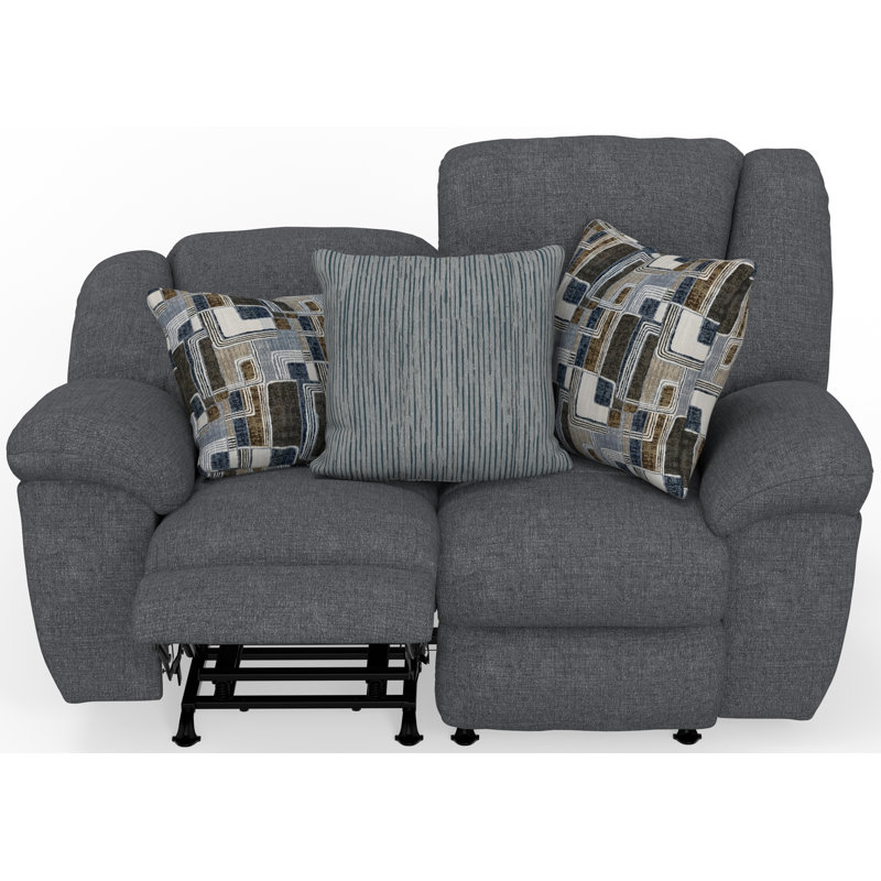 Trifecta Dual Gliding Reclining Loveseat, Blue/Gray
