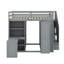 Full Size Loft Bed With Wardrobe,Desk And Shelves-379115742