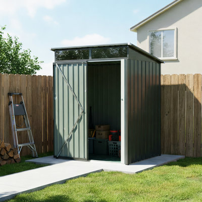 5 ft. W x 3 ft. D Metal Outdoor Storage Shed with Transparent Roof Panel