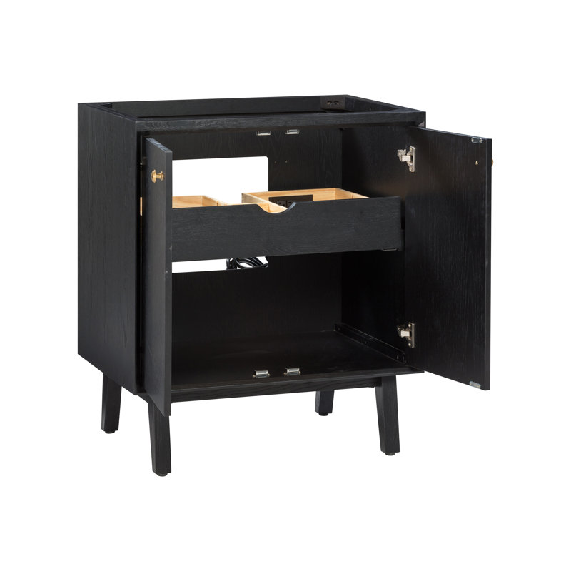 Adele 30'' W Single Bathroom Vanity Base, Black