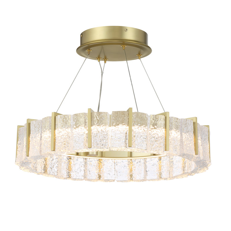 Everly Quinn Yanisley - LED Semi Flush In Soft Brass Finish