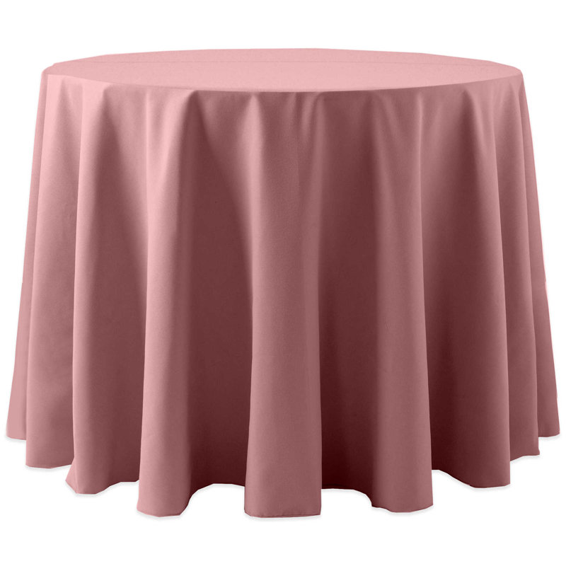 Ultimate Textile -2 Pack- Cotton-Feel 102-Inch Round Fine Dining Tablecloth, Ivory Cream, 108" x 108", Dusty Rose, 2