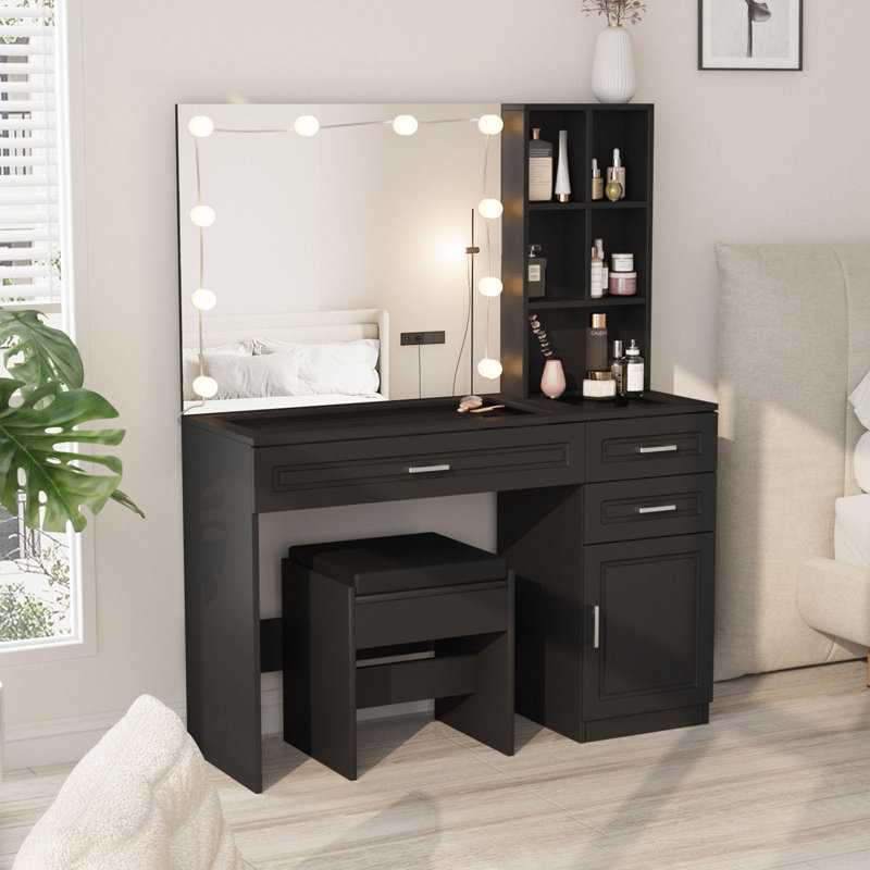 Coiffeuse Flem, Noir