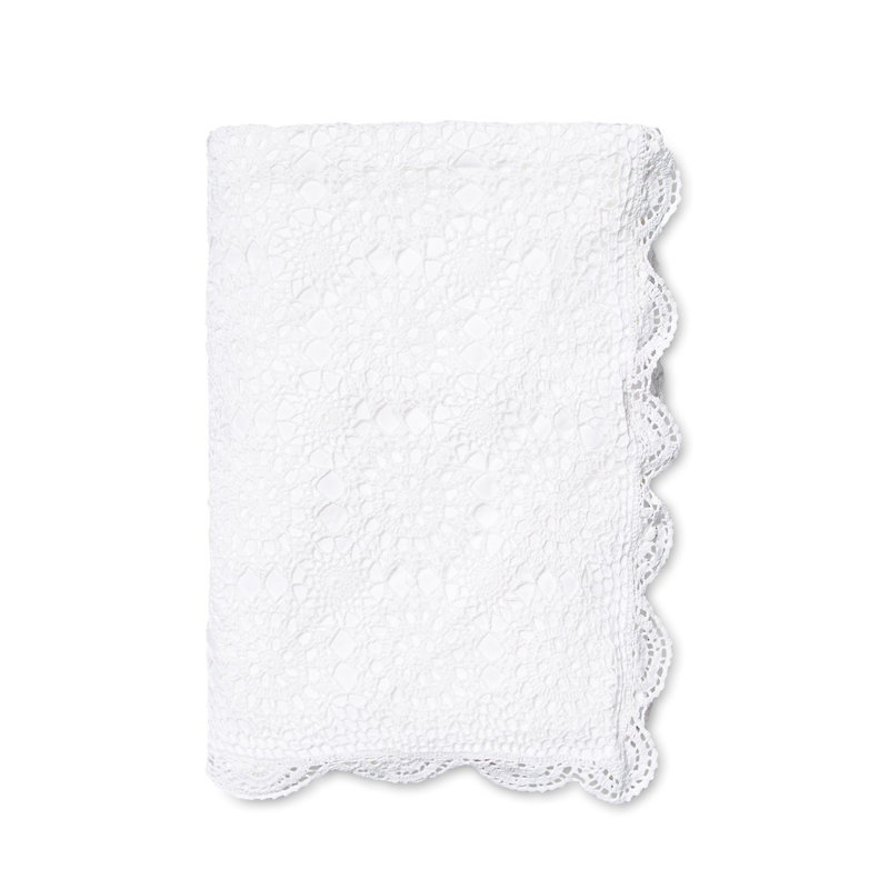 Aveta Handmade Crochet Euro, White