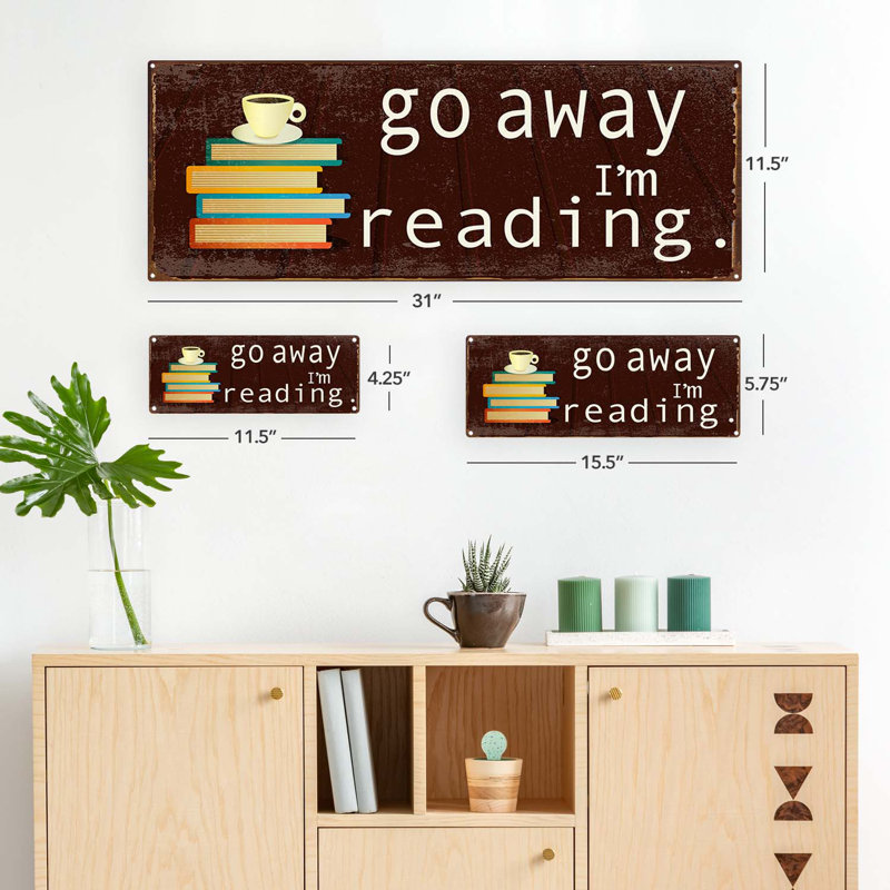 «Distress, Go Away lecture en métal», H 4,25 po x l 11,5 po