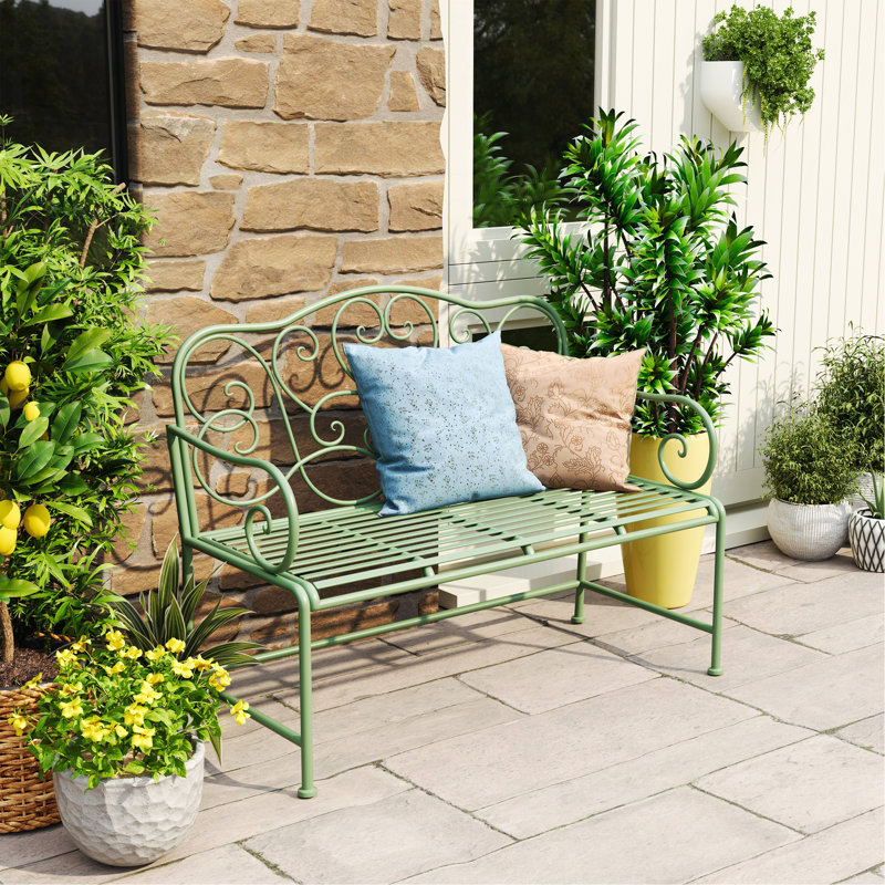 Sunnydaze Outdoor Garden Bench-Green