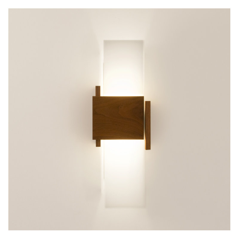 1 - Light LED Flush Mounted Sconce, 2700K, Oiled Walnut