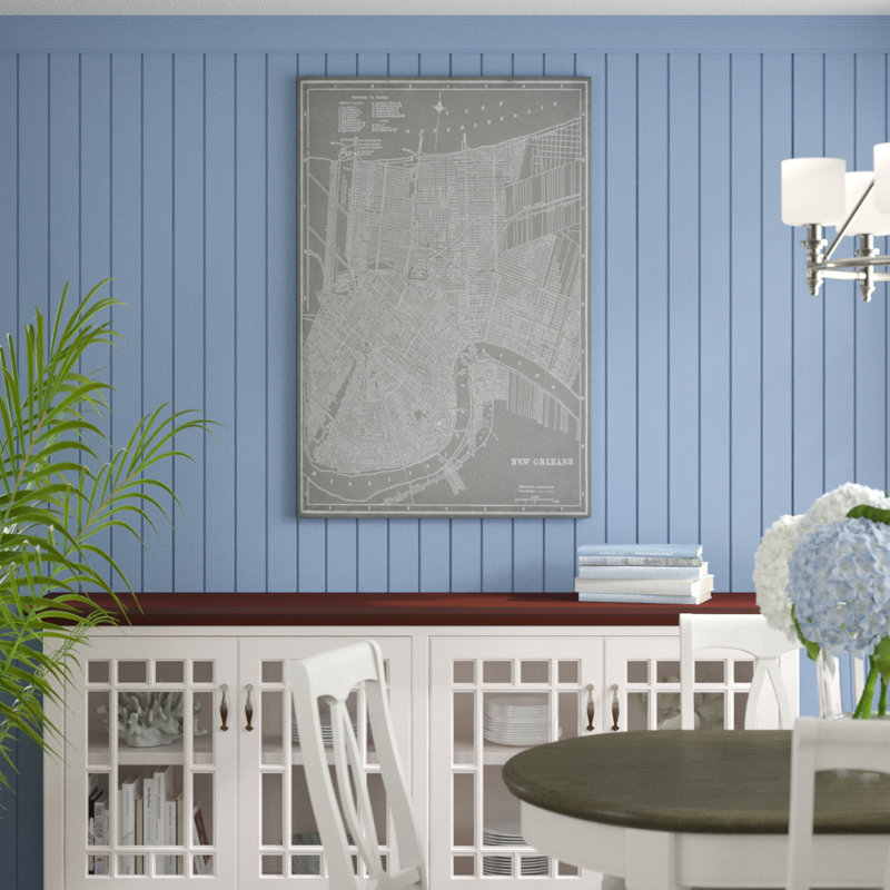 «City Map of New Orleans», peinture sur toile, H 48 po x l 32 po